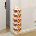 Creative 5-layer Shoe Rack Storage Organizer Simple Plastic Household Multi-function Space-saving Folding Shoe Stacker Shelf Large Size. 