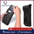 Vocoal Men Waist Bag Double Layer Phone Bag PU Belt Bag Under 6.5 inch Phone Pouch Retro Belt Waist Bag Hook Clip Holster Case Universal Sports Outdoor Mobile Phone Pocket. 