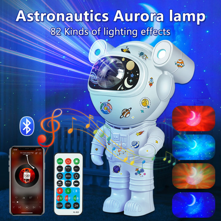 Galaxy Star Projector Night Light Sticker DIY Sky Astronaut Nebula Lamp For Children Gift Bedroom Decorative Luminaires
