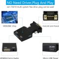 VGA to HDMI Converter Cable with Audio – Full HD 1080p Adapter for Computers and Displays.