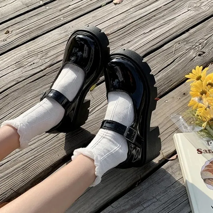 Women's%20Autumn%20Japanese%20Style%20Lolita%20Shoes%20Vintage%20Soft%20High%20Heel%20Platform%20Leather%20College%20Student%20Mary%20Jane%20Ladies%20White%20Black%20House%20Foocus%20-%20Image%203