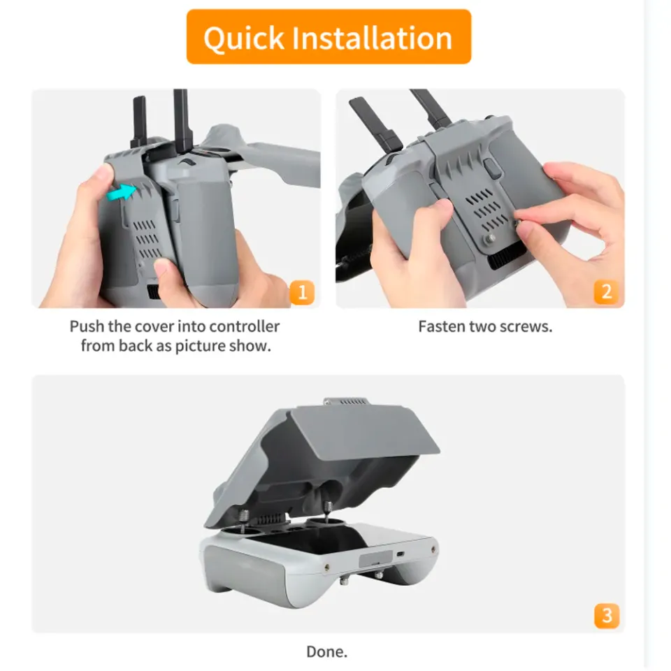 Pare-Soleil 3-en-1 Pour DJI RC-2 – Protection Écran + Joysticks + Anti-Reflet Pour Mini 4 Pro / Air 3 – Accessoire Drone Indispensable