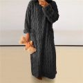 2023 Winter Women Home Clothes Jacquard Dress Flannel Sleepwear Night Dress Nightgowns Thickened Solid Color Plus Size Soft Warm.