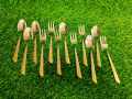 Tea & Fork Golden colour Spoon 12 peices Stainless steel. Dessert Spoon, Coffee Spoon, Golden Teaspoon, Spoon Silverware. 12 Pcs cutlery set. 