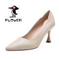 Not Tired Feet Comfortable High Heels Stiletto Heel2023New French Commute Work Professional Black Pointed Toe Soft Leather Pumps.