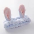 Korean Version of Super Cute Hair Bands Rabbit Ears Flannel Hairband Face Mask Bangs Hairband Cute Girl Animal Fluffy Headband Hair Accessories. 