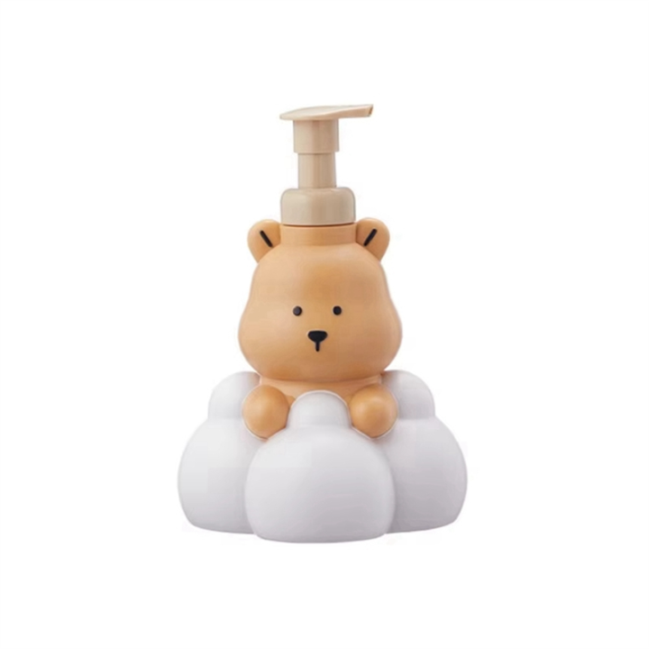 With Refillable Containe Shampoo Pump Bottle Fun and Functional Bathroom Accessory 250ml Milk Tea Color