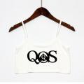 New Crop Top QOS Queen Of Spades Print Women's Elastic Cotton Camis Sleeveless Female Short Girls Tank Top Bar Women.