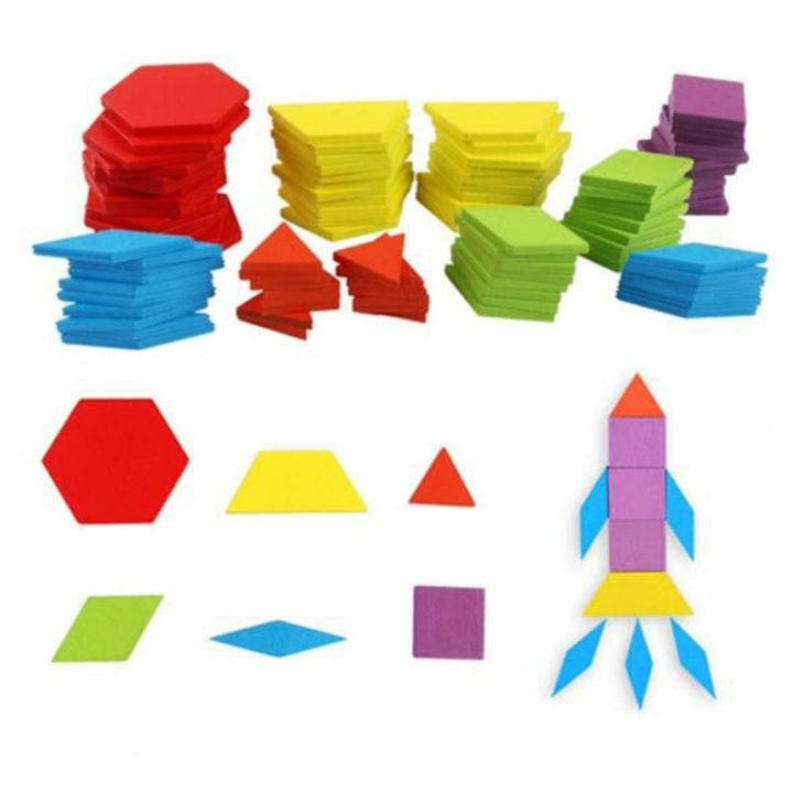 155%20Pcs%20Wooden%20Pattern%20Blocks%20Set%20Geometric%20Shape%20Puzzle%20Kindergarten%20Classic%20Educational%20Montessori%20Tangram%20Toy%20-%20Image%207