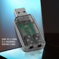 USB to 3.5mm Mic Jack Stereo Headset 3D Sound Card Audio Adapter PC. 