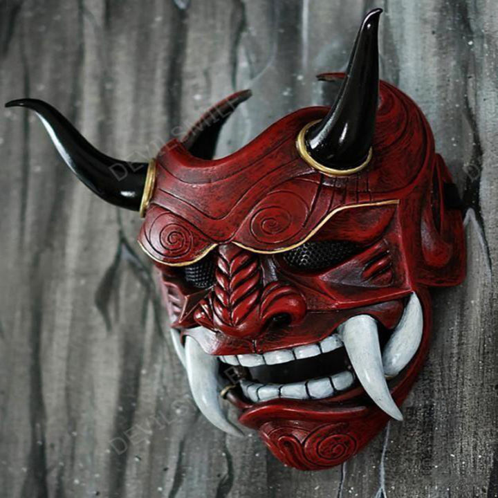 Japanese Ghost Hannya Halloween Masquerade Mask Prajna Half Face Masks Samurai