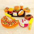 【Trick or Treat Alliance Mall】Pizza Cutting Toy Simulation Plastic Pizza Dinette Child Toy Kitchen Pretend Play Food Cooking for Girls Kids.