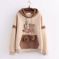 Junior high school student hairball foreign sweatshirt girl early autumn loose hoodie big boy cute dress.