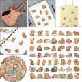 50Pcs Cartoon Capybara Sticker Small Cute Animal Stickers for Card Cups Wall.