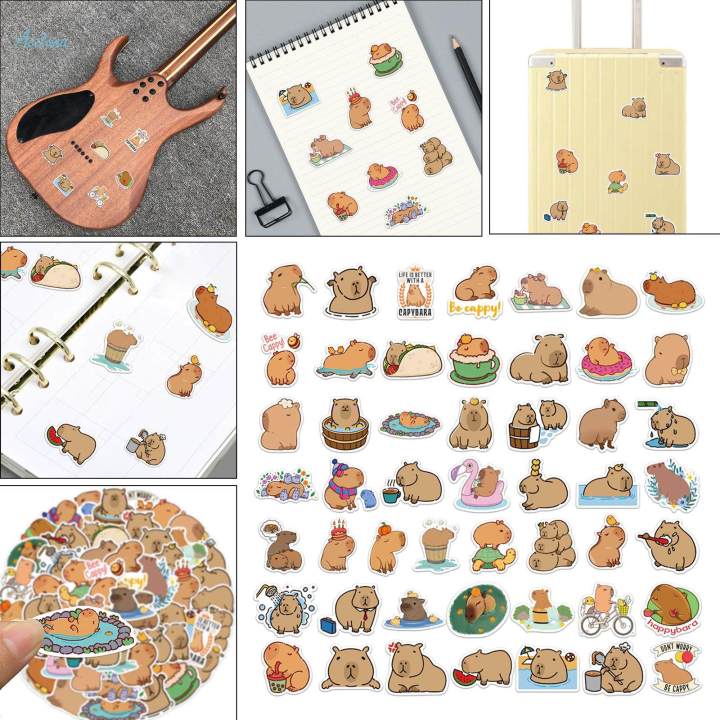 50Pcs%20Cartoon%20Capybara%20Sticker%20Small%20Cute%20Animal%20Stickers%20for%20Card%20Cups%20Wall%20-%20Image%204
