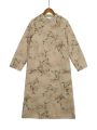 Original women's clothing new Chinese diagonal placket digital printing padded long cheongsam Republic of China winter warm long cotton coat L23269.