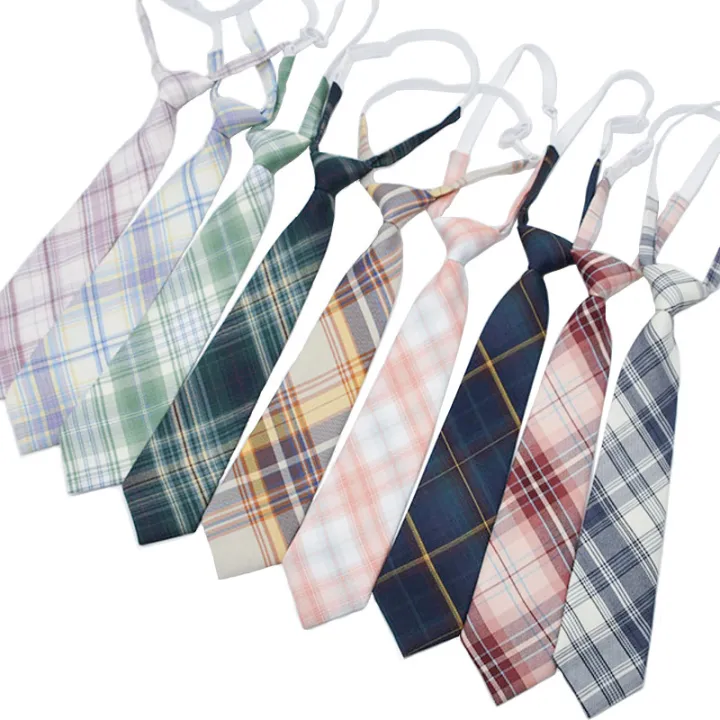 Alien%20JK%20Plaid%20Necktie%20Cotton%20Uniform%20School%20College%20Neckwear%20Small%20Lazy%20Ties%20Shirt%20Dress%20Accessories%20Young%20Girls%20Boy%20Daily%20Cravat%207CM%20-%20Image%205