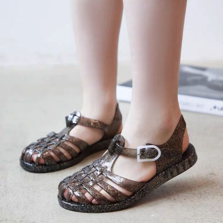 Summer%20Internet%20Hot%20New%20Girls'%20Sandals%20Closed%20Toe%20Jelly%20Roman%20Children%20Toddler%20Polka%20Dot%20Bow%20Princess%20Beach%20Shoes%20-%20Image%209