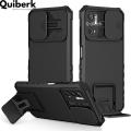 Quiberk for Xiaomi Redmi Note 10 5G Phone Case Slide Camera Cover Kickstand Hard Shockproof Armor Back Casing. 