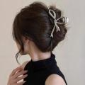 Metal Bow Hair Claw Bow Knot Personalised Advanced Bow Knot Shark Clip Vintage Ribbon Shape Claw Clip for Hair Styling Women's Fashion Hair Management Style Tool Accessorizing. 