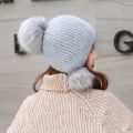 Student Women Knit Hat Winter Warm Hairball Caps Plush Hats Beanies Wool Hat. 