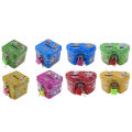 【support】 Cute Cartoon Square Tin Metal Piggy Bank Saving Cash Box Children Kids Birthday Gifts 4 Color With Lock/Key-MINETTE. 