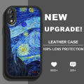 AMORVOR for Redmi Note 7 / Note 7 Pro Back Cover Oil Painting PU Leather Case Soft Silicone Edge Phone Cases.