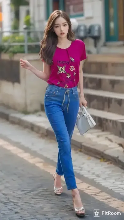 Denim%20High%20quality%20pant%20and%20t-shirt%20for%20girls%20stylish%20jeans%20and%20tops%20%7C%20Joggers%20pant%20and%20tops%20set%20for%20Woman%20-%20Image%202