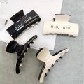 Hair accessories, Miumiu women's acetic acid grip large shark clip, 2024 new high-end hair clip. 