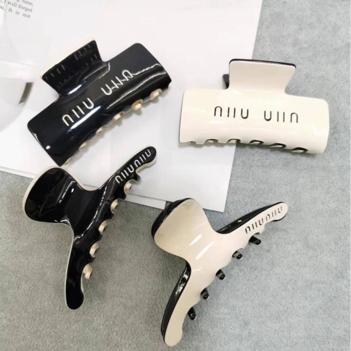 Hair accessories, Miumiu women's acetic acid grip large shark clip, 2024 new high-end hair clip