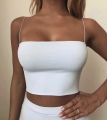 2024 Summer Women's Crop Top Elastic Cotton Camis sleeveless Short Tank Top Bar.
