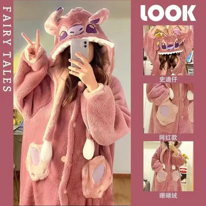 Winter%20coral%20velvet%20plush%20thickened%20Stitch%20nightgown%20loungewear%20set%20pache%20dog%20loose%20long%20-%20Image%206