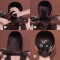 Cloth Flower Hair Clip Exquisite Flexible Hair Styling Tool Twist Hairstyle Bun Non-slip Hair Bun Maker Hair Accessories.