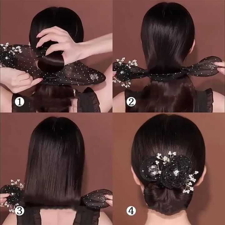 Cloth Flower Hair Clip Exquisite Flexible Hair Styling Tool Twist Hairstyle Bun Non-slip Hair Bun Maker Hair Accessories