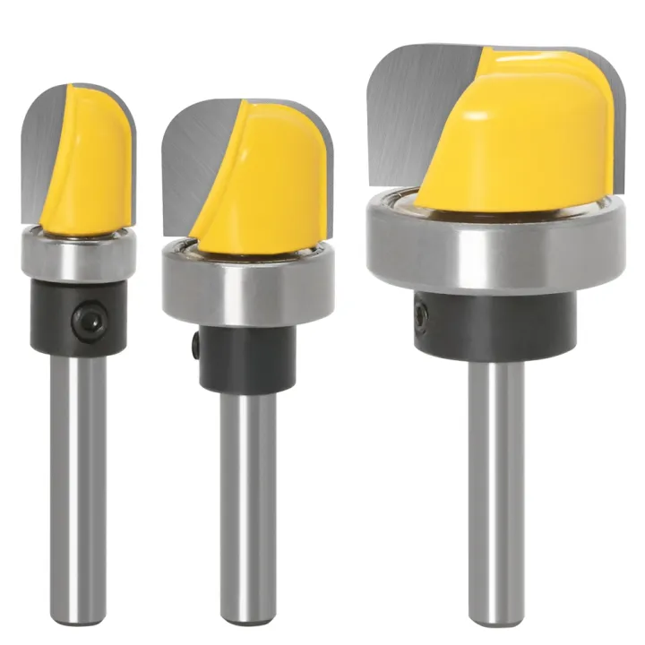 3PC 6mm 1/4 Shank 1/2Inch 3/4Inch 1-1/8Inch Diameter Router Bits B ...