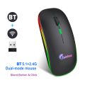 Rainbow Duel Mode Wireless Bluetooth Rechargeable Rgb Mouse - Mouse. 