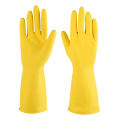 Rubber Safety Hand Gloves Yellow Latex Use for Kitchen, Resist Oil, Acids, Chemical, Gardening. pack of 1 pair.. 