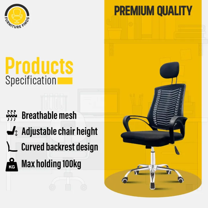 FF%20Ec-07SB%20%5BV-MESH%5D%20Black%20Smart%20Executive%20office%20Chair%20With%20Head%20Rest%20-%20Image%203