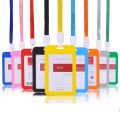 Plastic Work Card Cover with Lanyard Rope ID Work Card Identity Badge Bus Card Holder Cover Business Credit Card Holder Bag Case. 