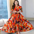 New Attractive Stylish Long Gown Dress Digital Print Maxi Dress One Piece Long Kurti For Women. 