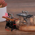 【Eco-friendly】 1:12 Dollhouse Mini Sewing Machine with Scissors for Doll House Decor. 
