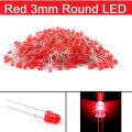 50Pcs- 3mm COLORFUL RED LED 3mm Round LED Light Emitting Diode Basic Red Light Bulbs For Electronics Project Indicator Front Panels LED Light DIY.