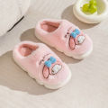 Sanrios Anime Kuromi Plush Slippers Warm My Melody Cartoon Anti Slip Wear Resistant Slippers Waterproof Cotton Shoes Girl Gift.