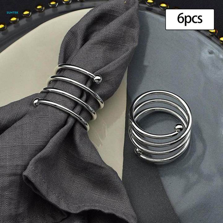 6x%20Napkin%20Holder%20Serviette%20Buckles%20Accessory%20Iron%20Event%20Decor%20Napkin%20Rings%20Wedding%20Decor%20for%20Holiday%20Restaurant%20Table%20Settings%20Dining%20Dinner%20-%20Image%207