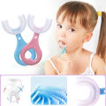 Kids Toothbrush 360° Kids U-Shaped Toothbrush with Handle Silicone Oral Care Cleaning Brush for Toddlers Ages 2-12. 