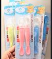 2Pcs Silicone Feeding Spoon For Baby (Color as per Stock). 