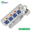 Multiplug Exclusive Many 4 Way Extension Socket Model MTS-804=3 Pin Plug /3 miter Wie. 
