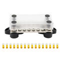 Dual Row Bus Bar Electrical Terminal Junction Box 12V 150A 4 Studs. 