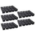 100Pcs Square Chair Table Leg Foot Rubber Covers Protectors 25mm x 25mm. 