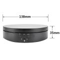 Black Rechargeable Turntable Display Stand, 360 degree Rotation Speed/Angle Adjustable for Photography/Jewelry Display. 